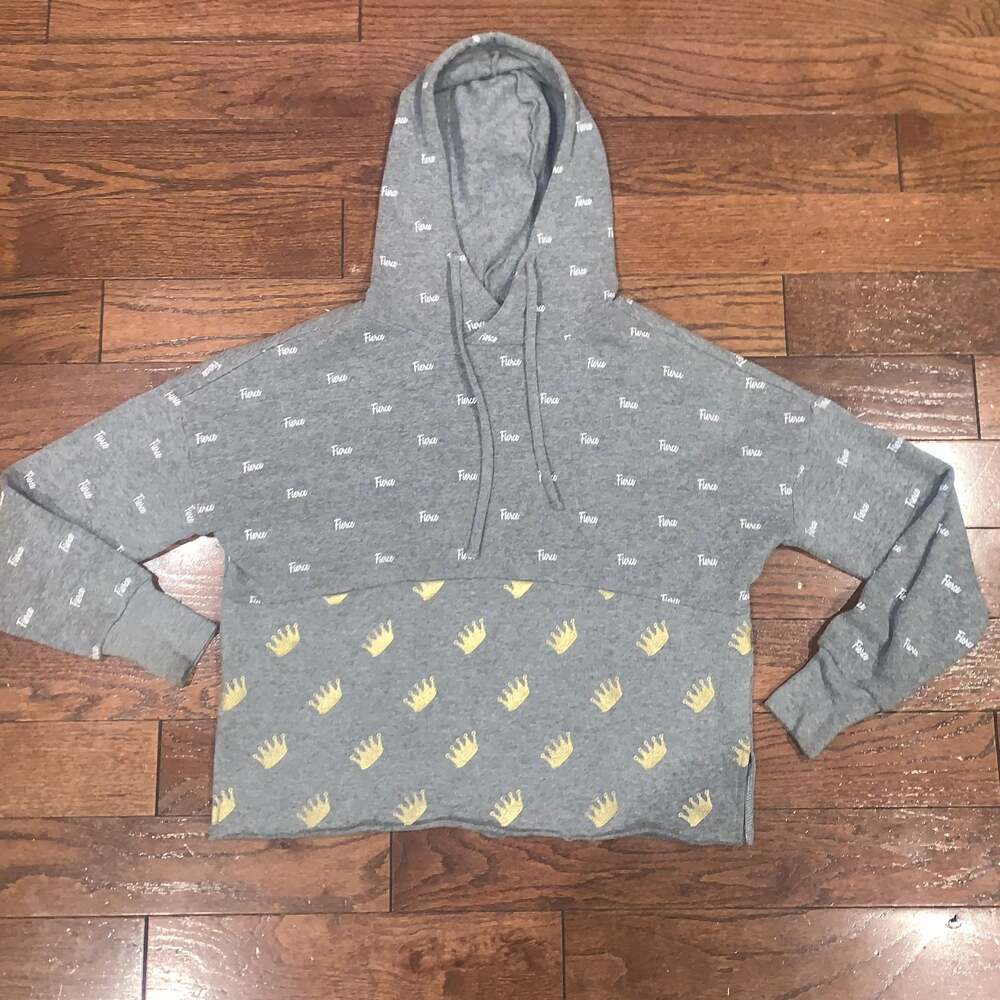 No Boundaries Gray Fierce‎ Crown Pullover Hoodie Sweatshirt juniors' size XXXL